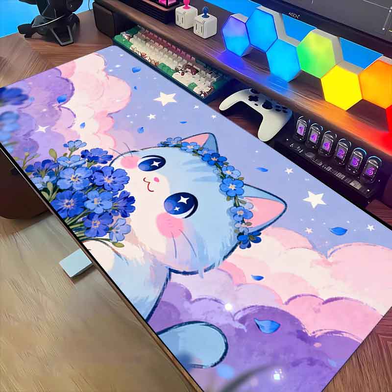 Pc Gaming Pink - Tapis de souris Cloud Cat rose-violet,