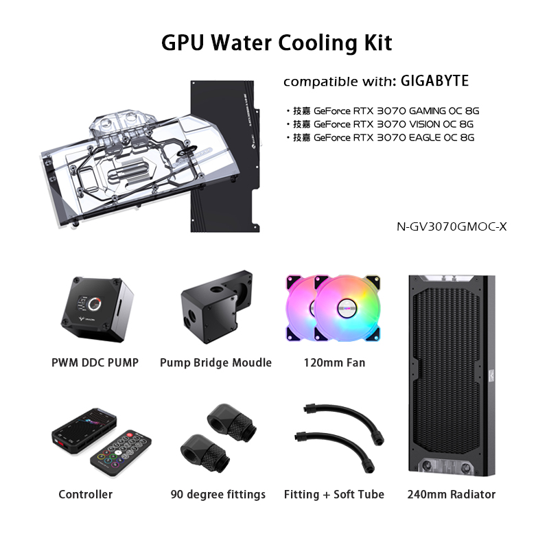 Pc Water Cooling - Kit de refroidissement à eau Gold
